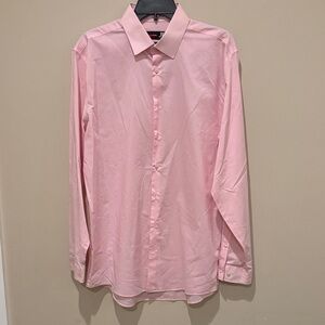 jf j.ferrar Light Pink Men's Dress Shirt - Button Front